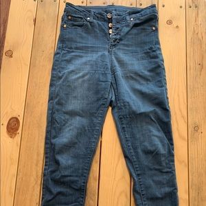 Super comfy, stretchy button fly jeans